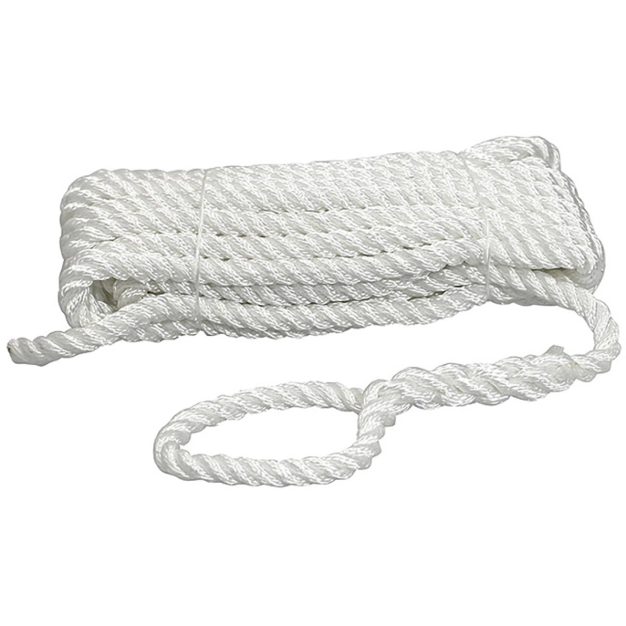 Трос швартовый 10мм*10м белый 3-прядный Santong Rope (STMLW01)